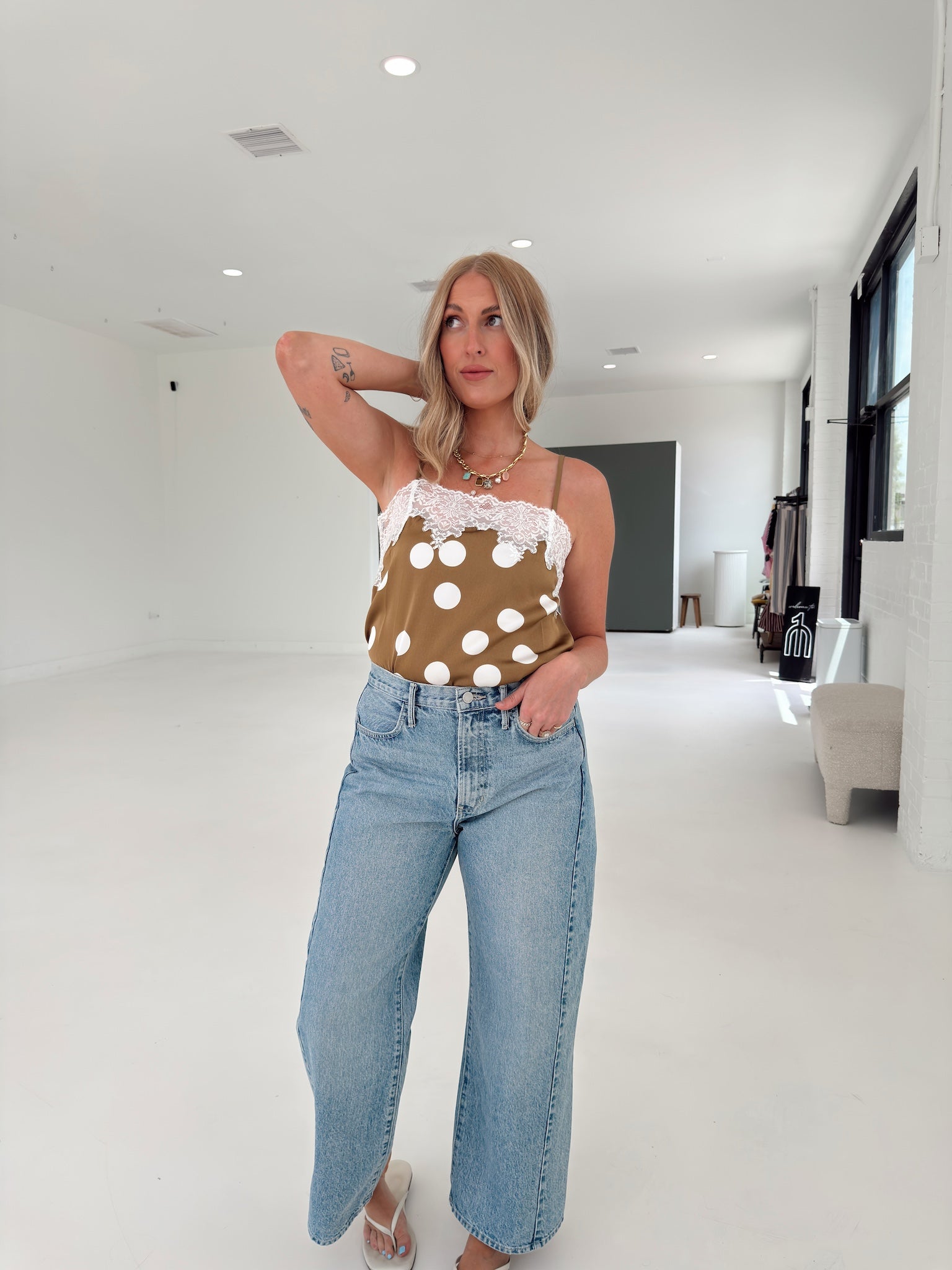 Kelsey Lace Polka Dot Tank