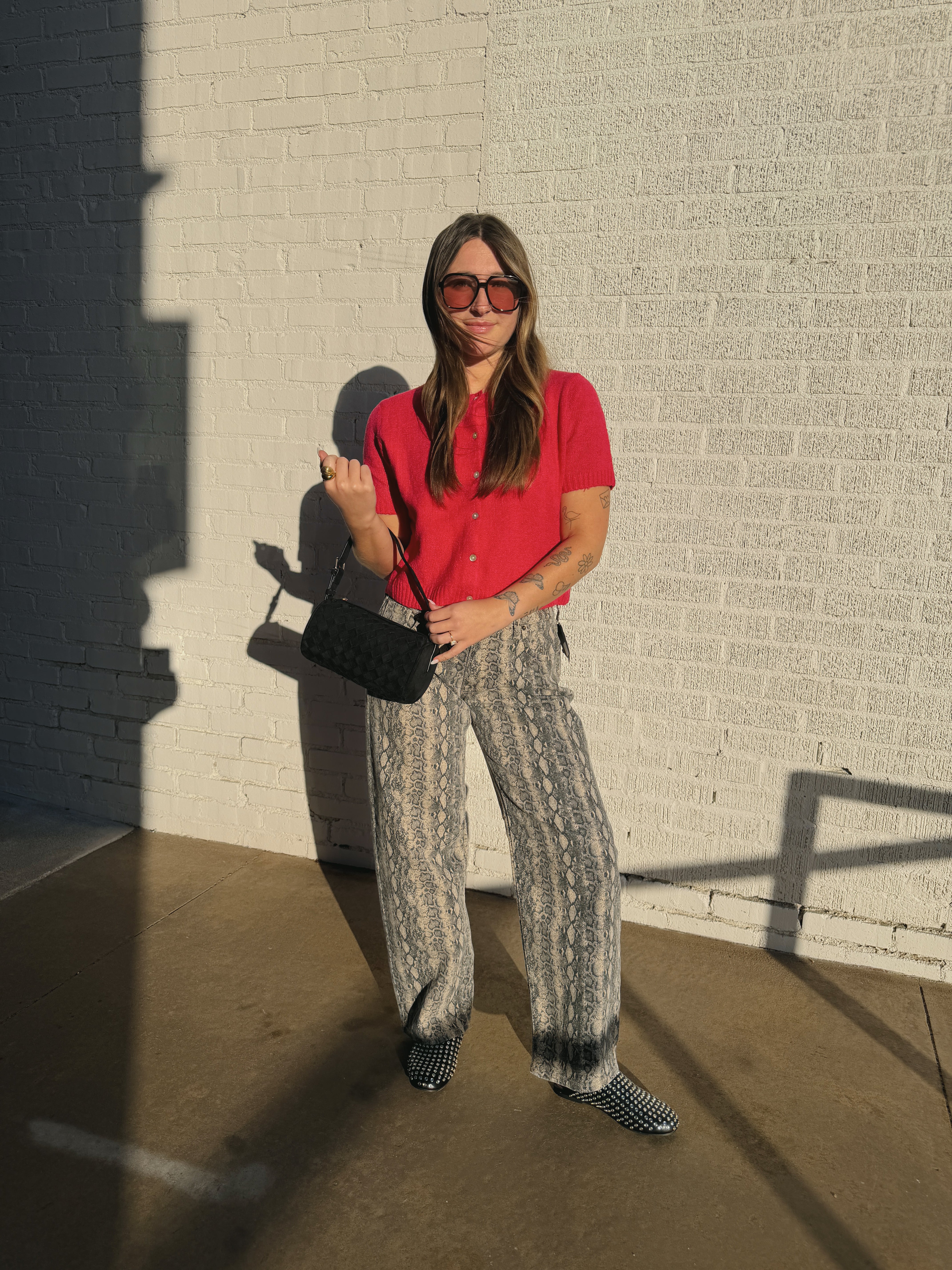 Jayden Button Up Cardigan - Red