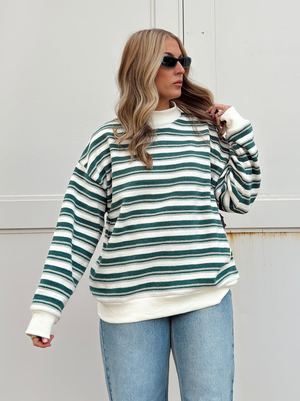 Sidney Striped Mock Neck Sweater