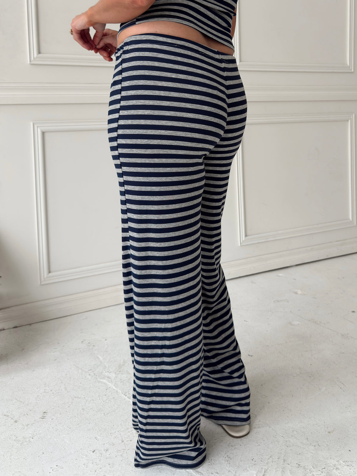 Brady Striped Pants - Navy/Grey