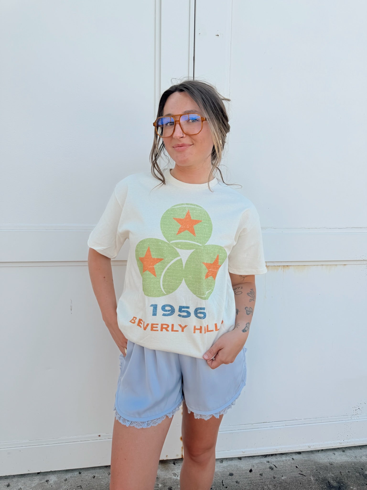 Beverly Hills Tennis Club Oversized Graphic Tee