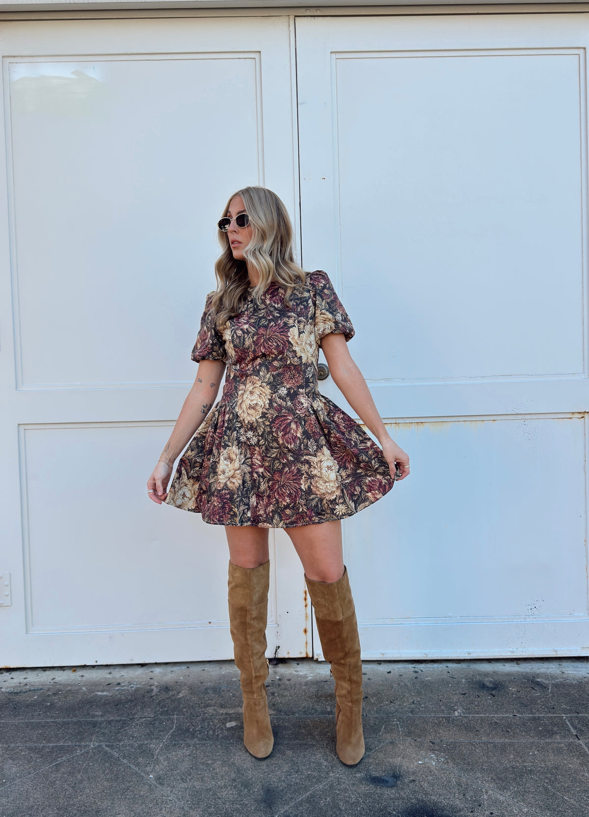 Anna Vintage Floral Mini Dress