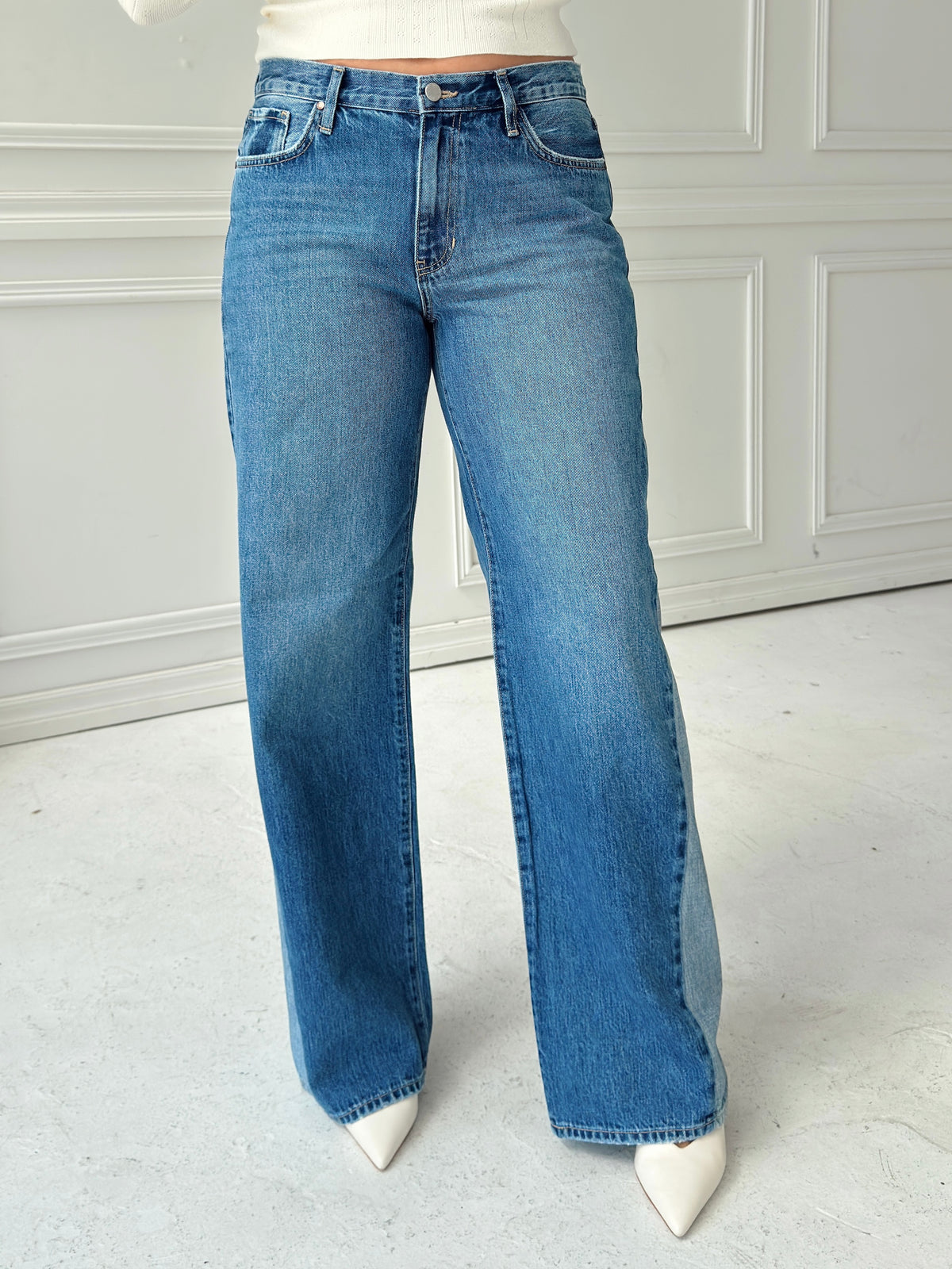 Madison Contrast Angle Seam Denim