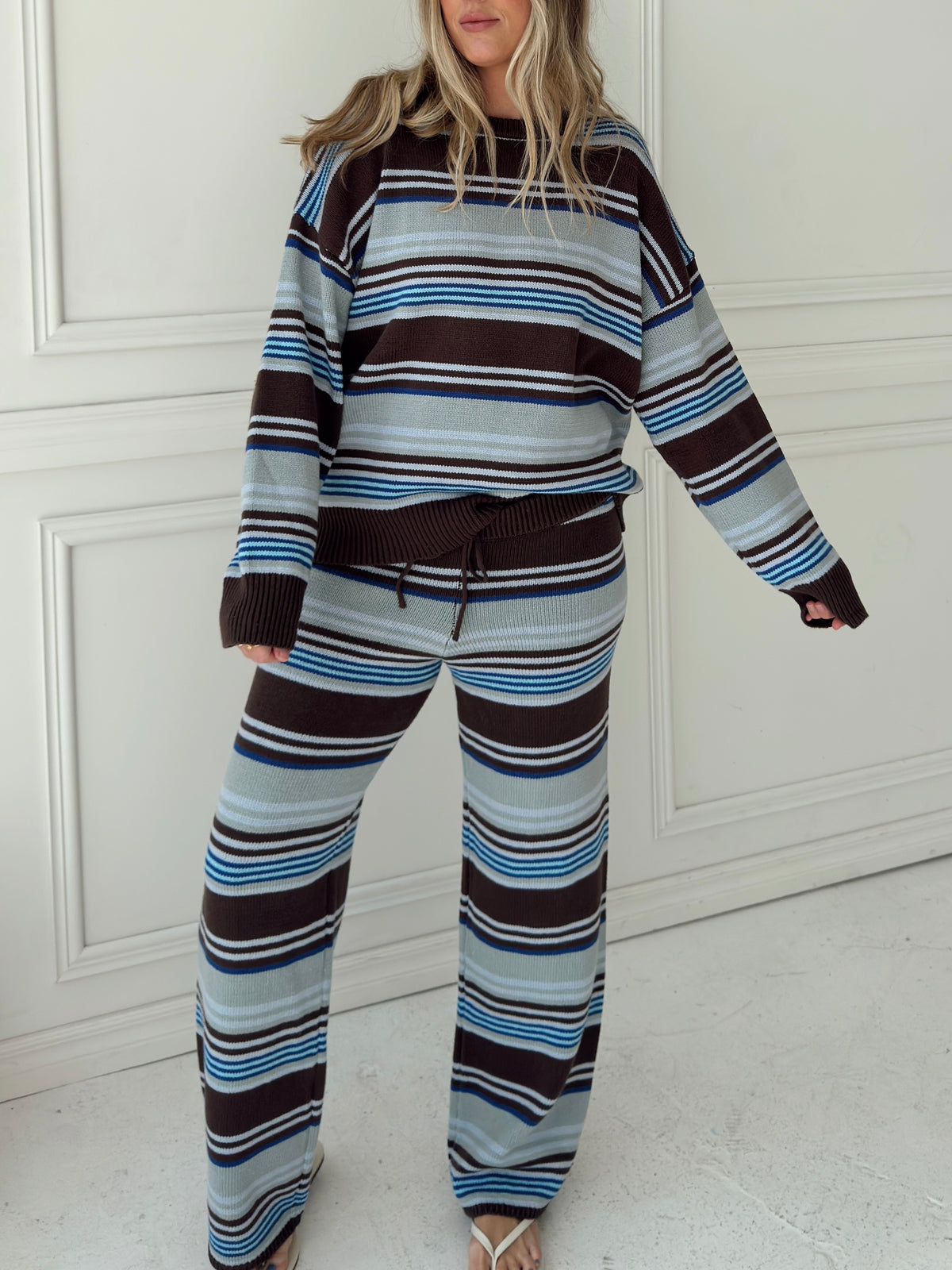 Jenna Multi Stripe Sweater Set