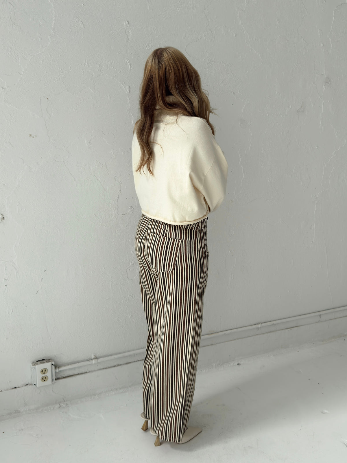 Britt Low Rise Buckle Stripe Pants