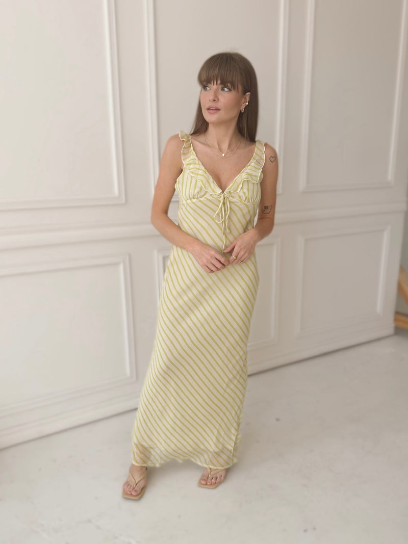 Lime Stripes Maxi Dress