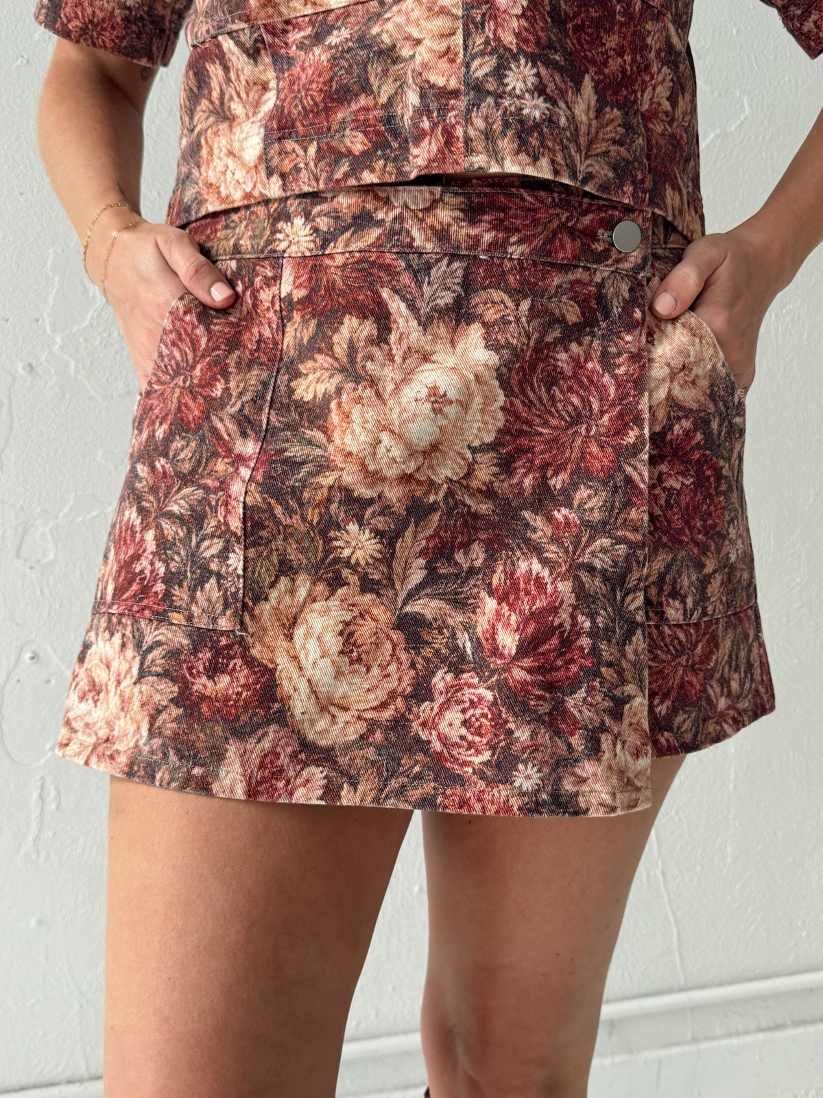 Tove Floral Wrap Skort