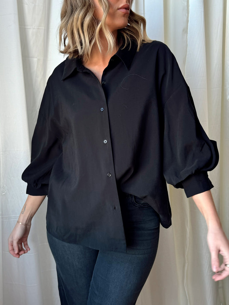 English Factory Balloon Sleeve Shirt - Black