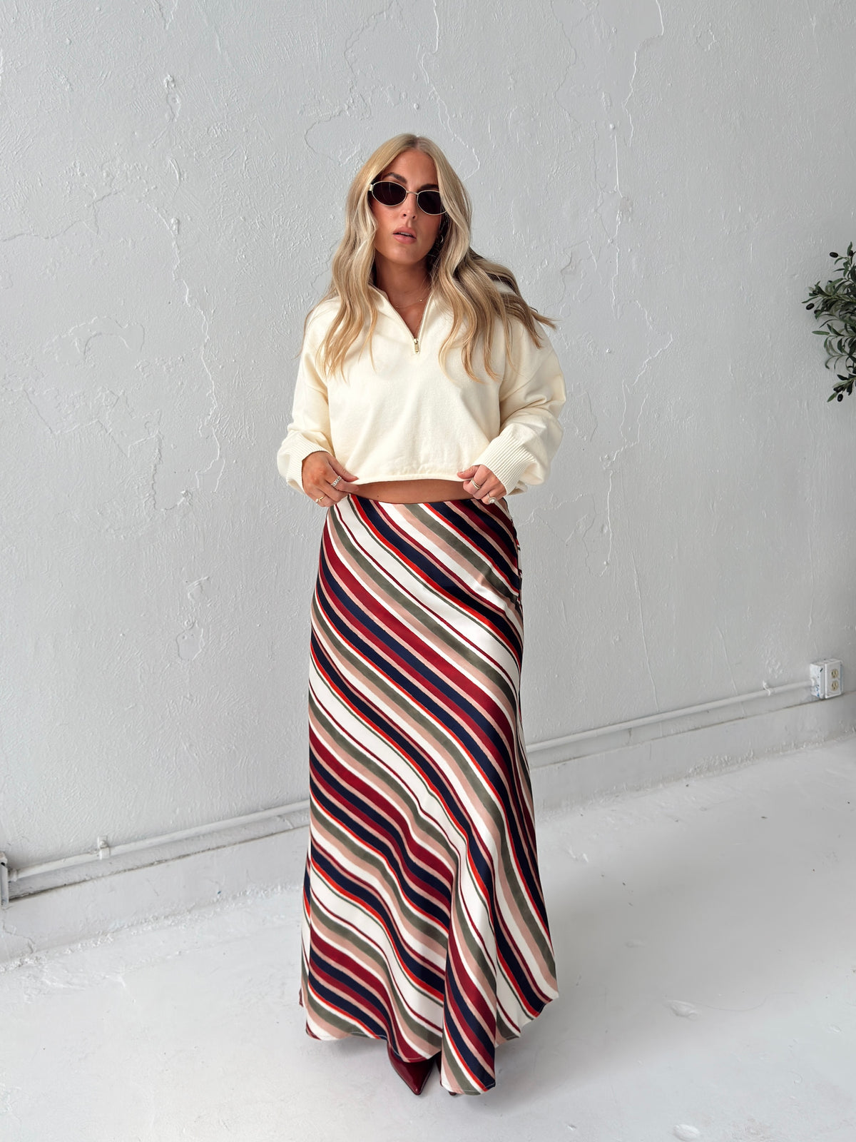 Pre-Order Dani Diagonal Stripe Maxi Skirt (restock eta 10/19)