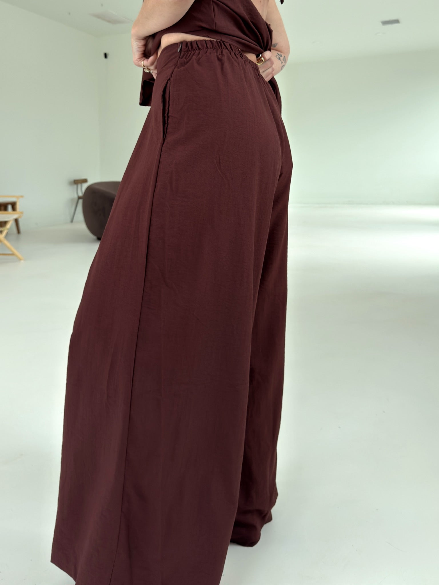 Bri Flowy Pant - Brown