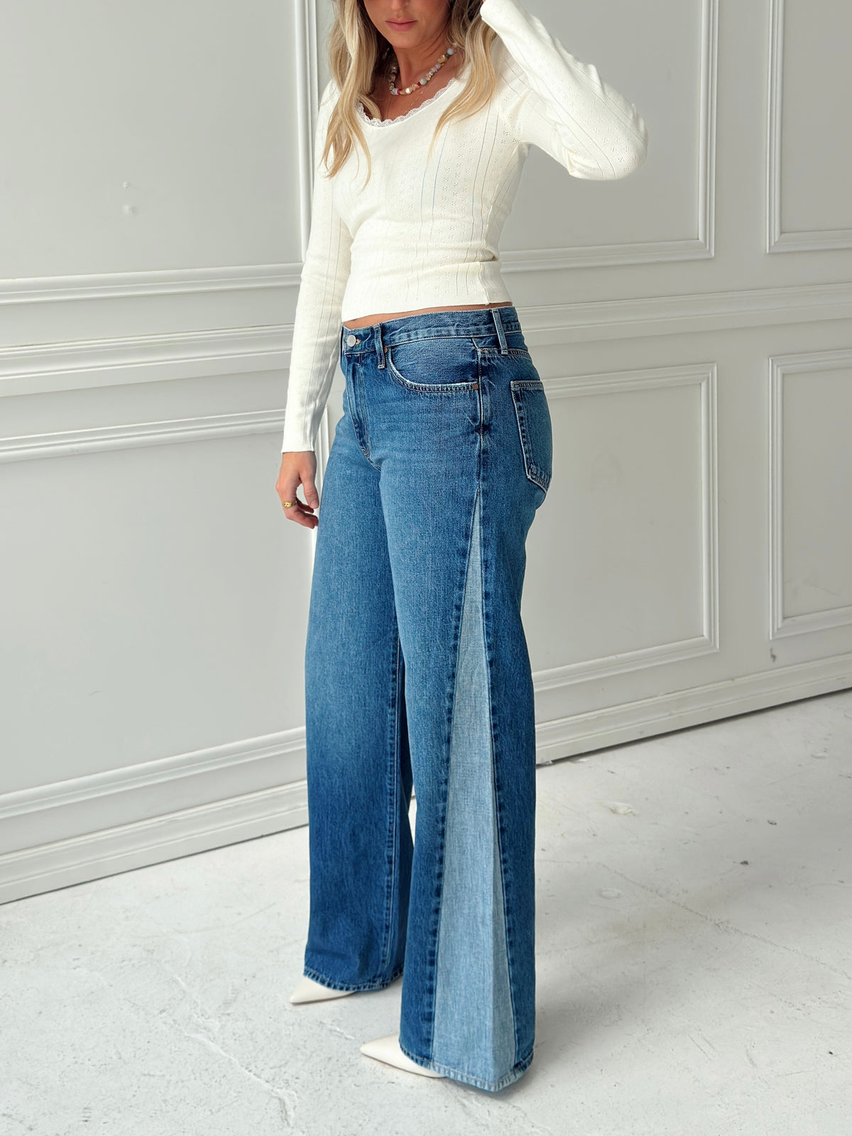 Madison Contrast Angle Seam Denim