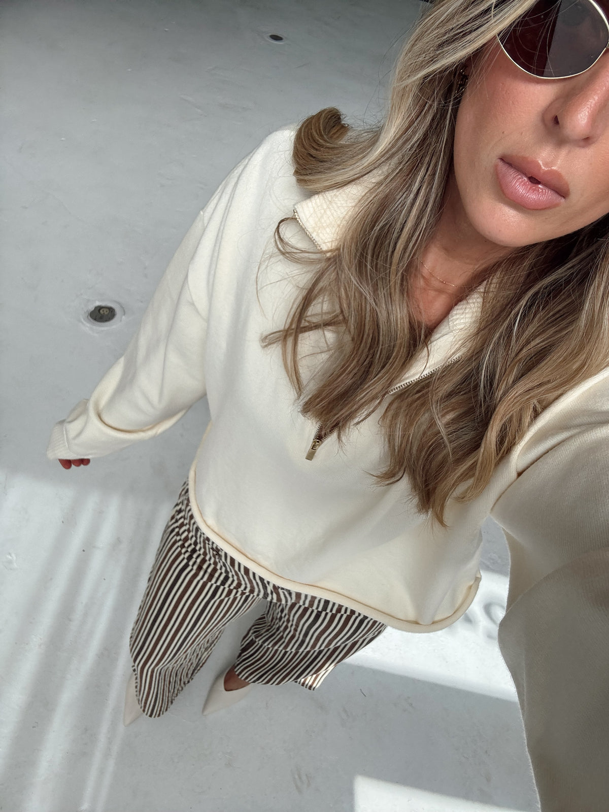 Britt Low Rise Buckle Stripe Pants