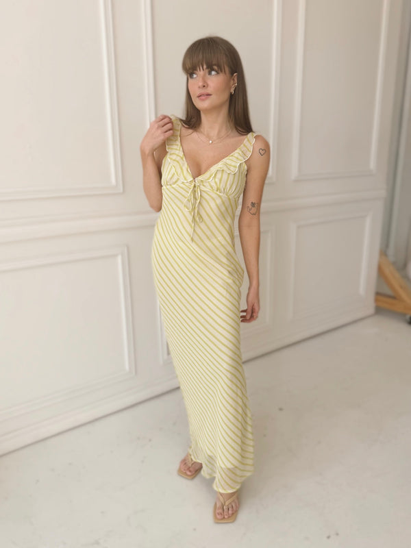 Lime Stripes Maxi Dress
