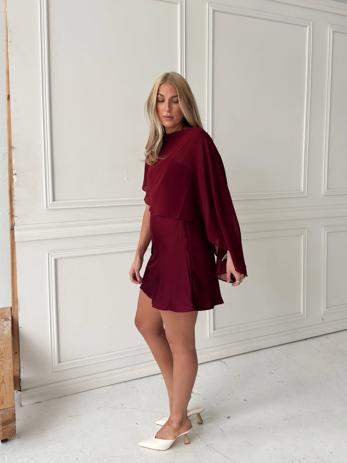 Caysie Sheer Cape Mini Dress