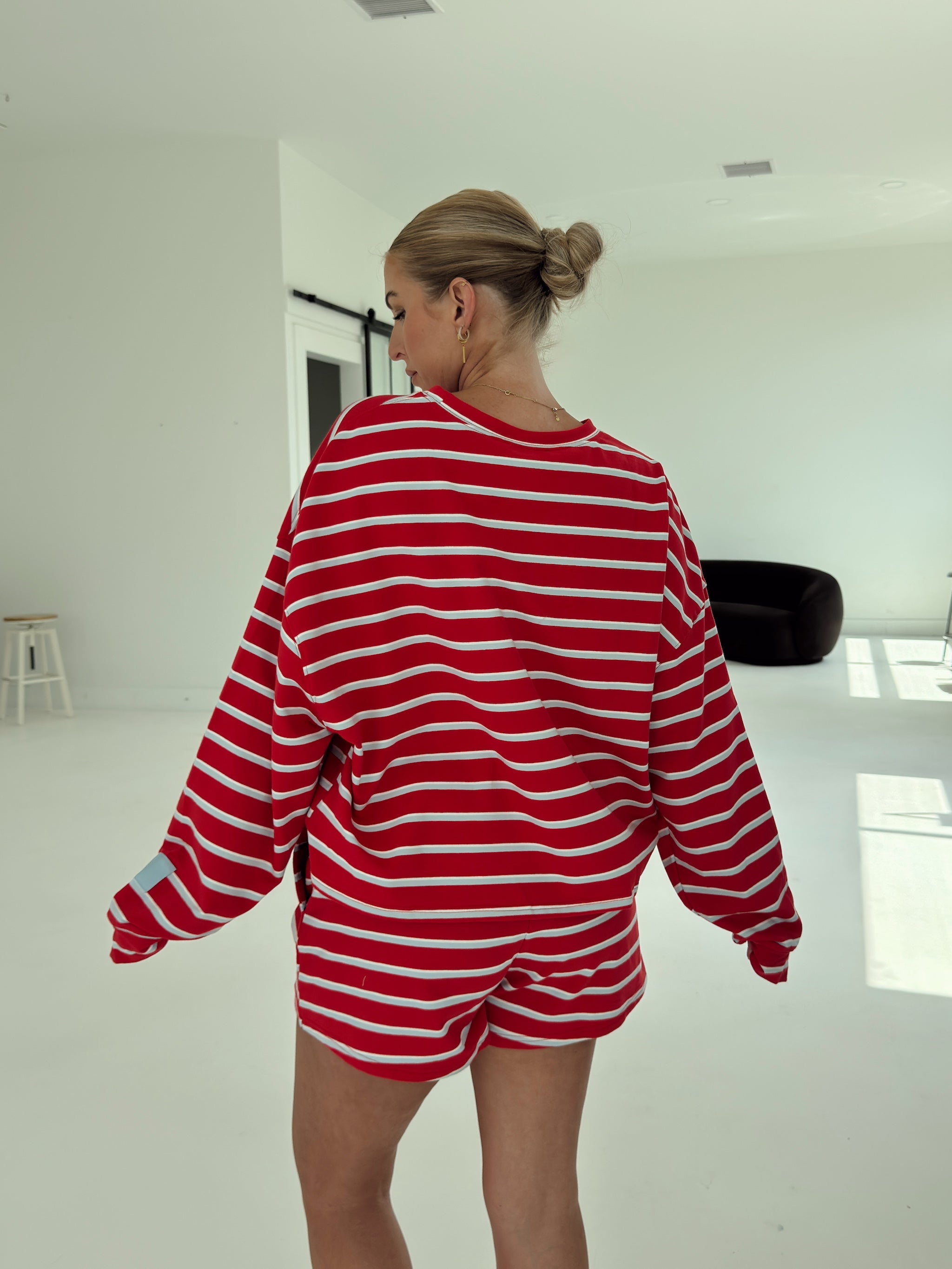 Crosby Stripe Shorts - Tomato and Baby Blue