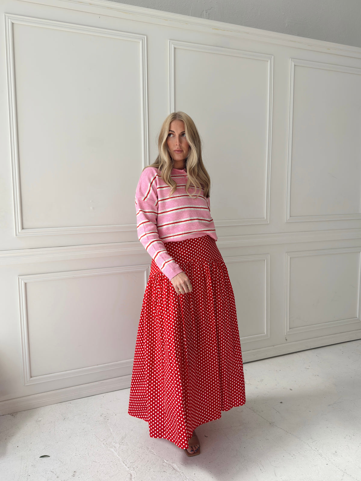 Set Your Sails Polka Dot Skirt - Red