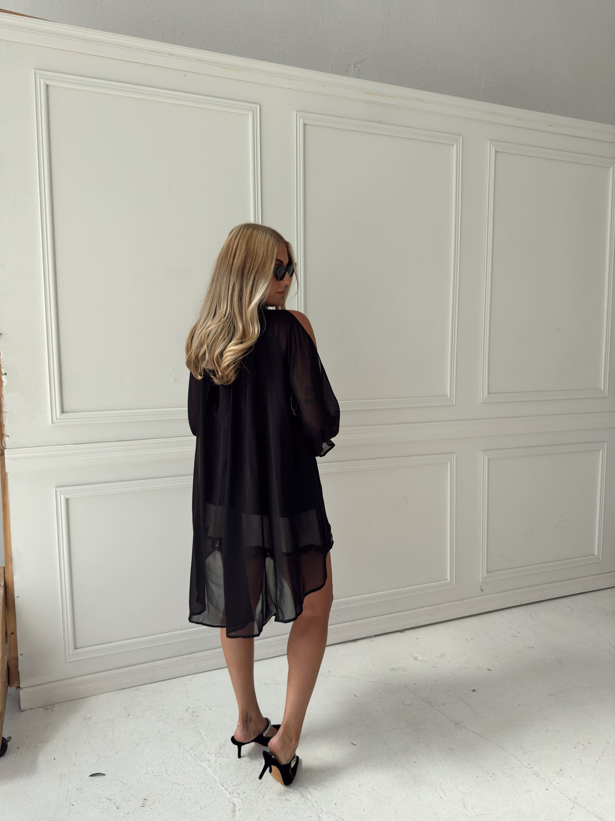 Darla Chiffon Top - Black
