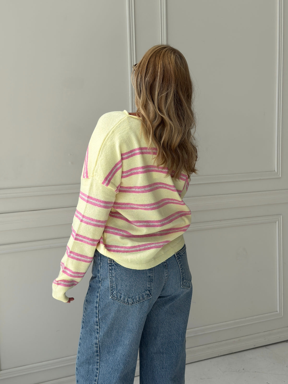 Caroline Cozy Stripe Knit Sweater - Yellow