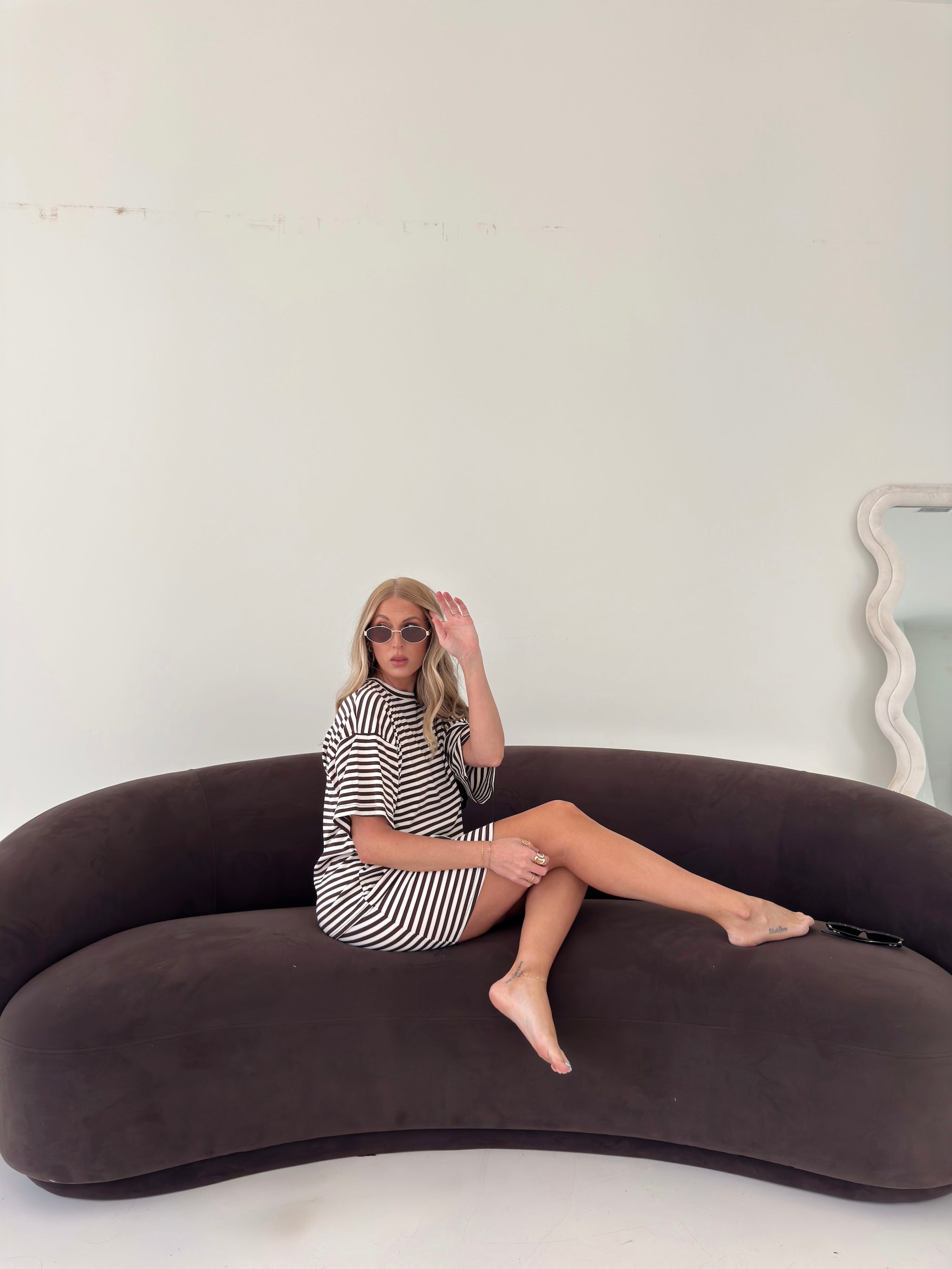 Pre-Order Weekender Stripe Top - Brown (restock eta 8/30)
