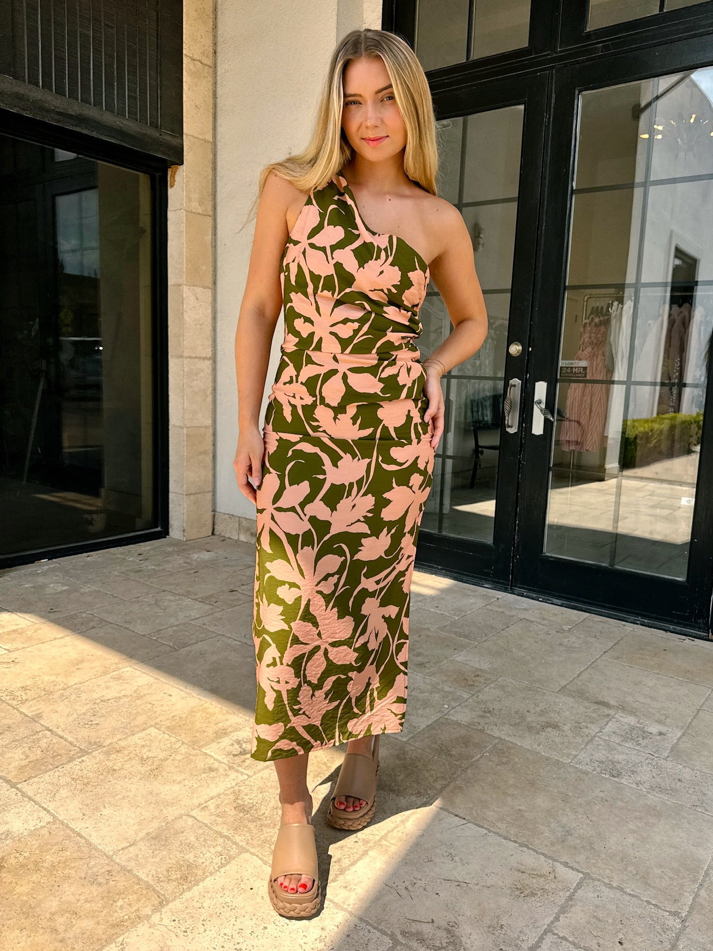 Falling For You One Shoulder Dress