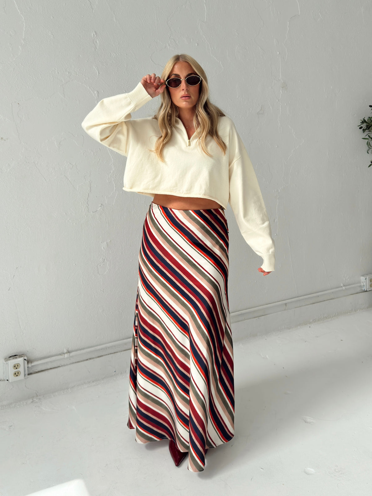 Pre-Order Dani Diagonal Stripe Maxi Skirt (restock eta 10/19)