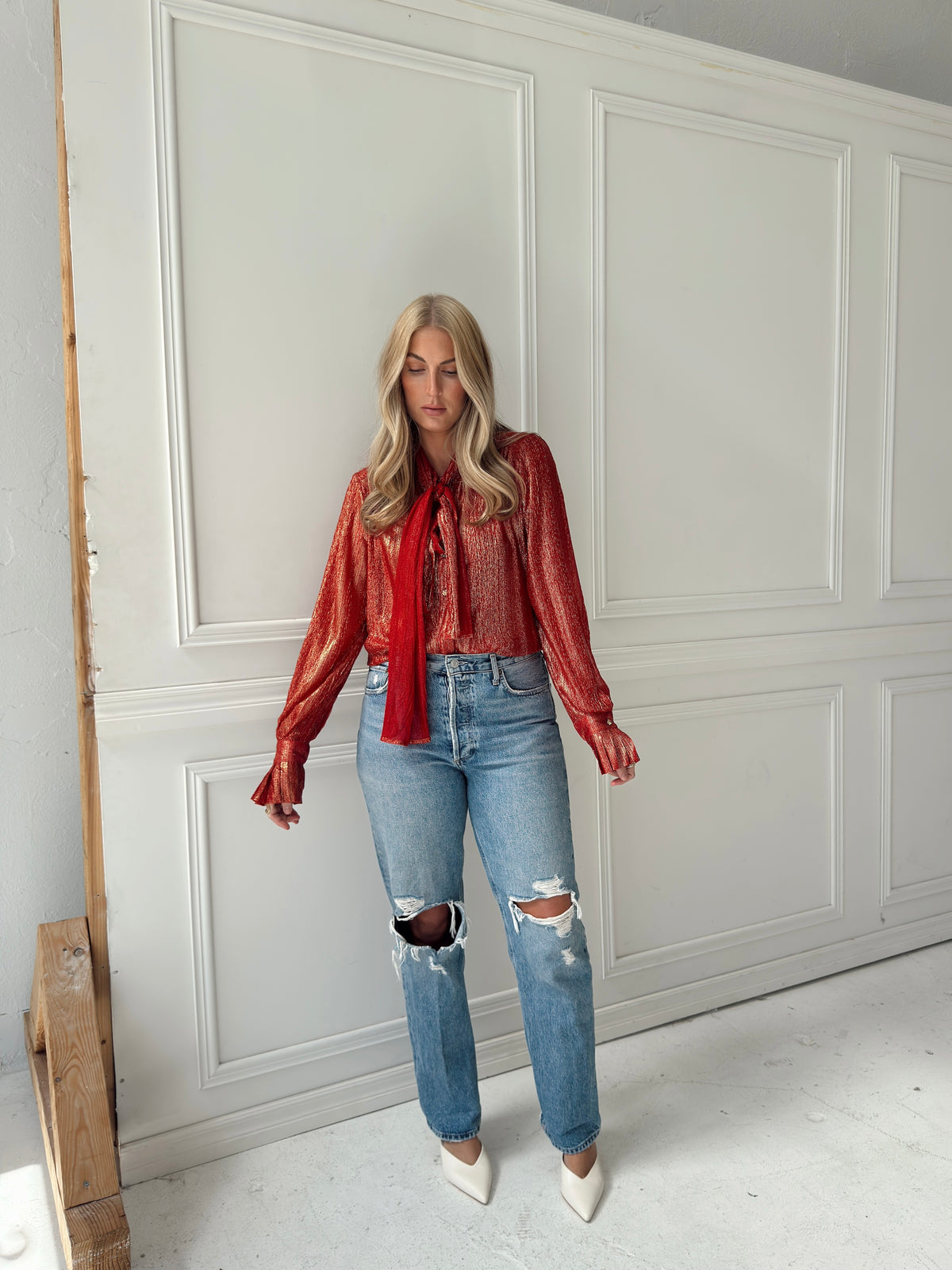 Lilly Red Tie Top