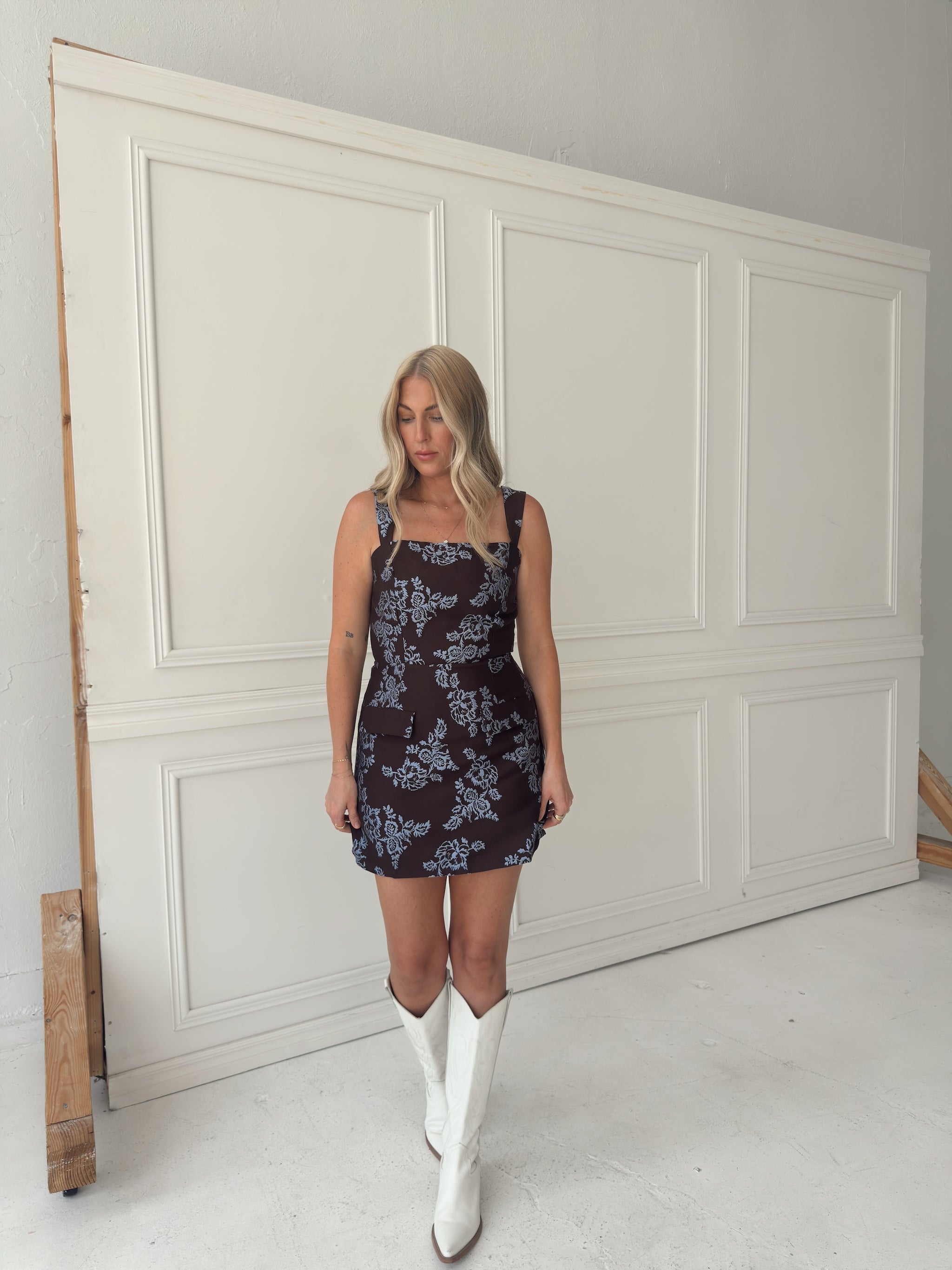 Jackie Floral Jacquard Mini Dress