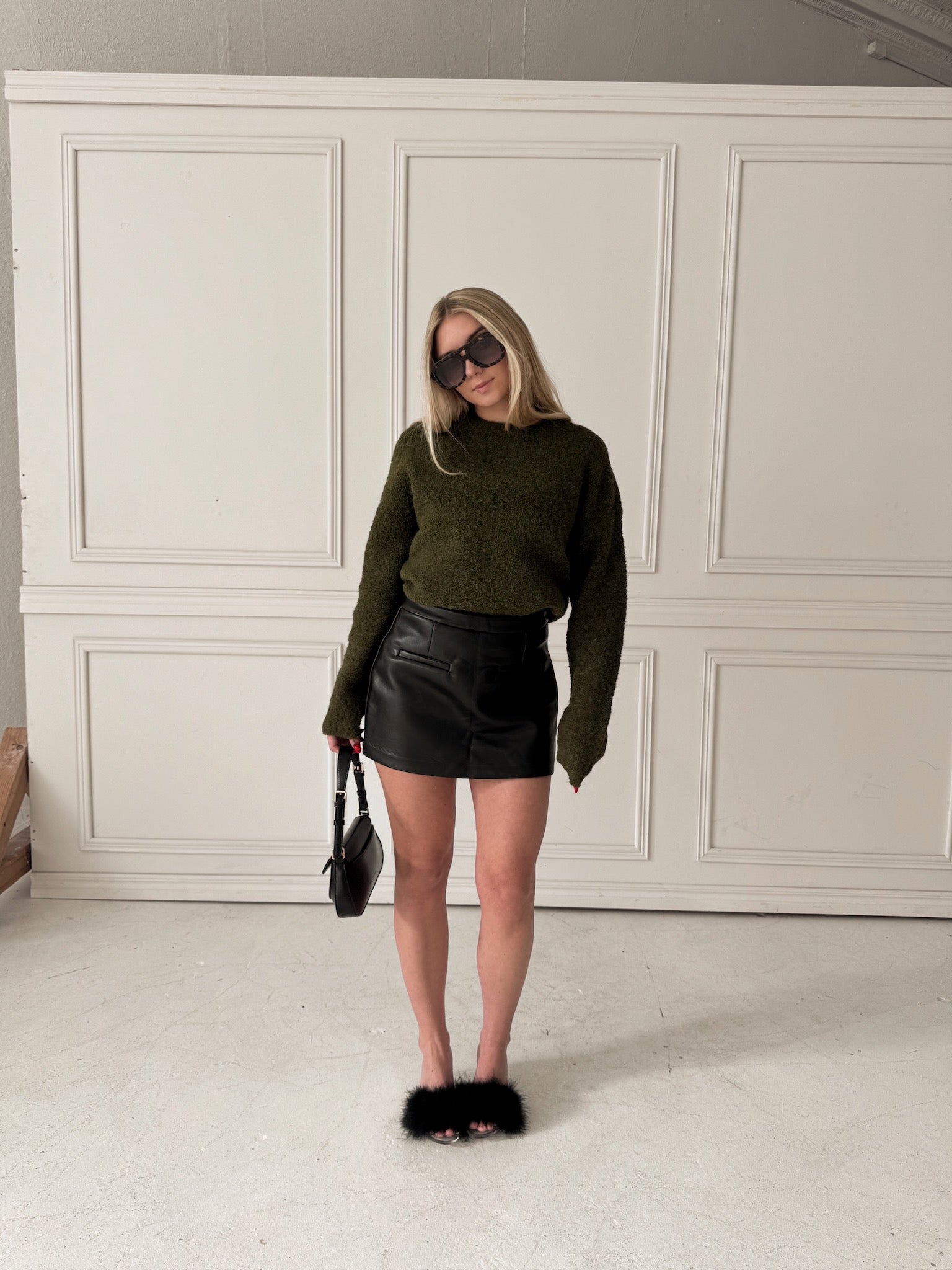 English Factory Cozy Roundneck Sweater - Khaki