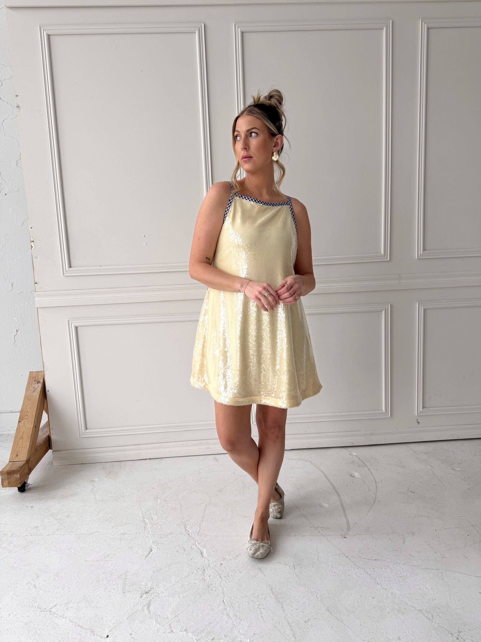 Frnch Trancoso Dress in Jaune Pale Japle