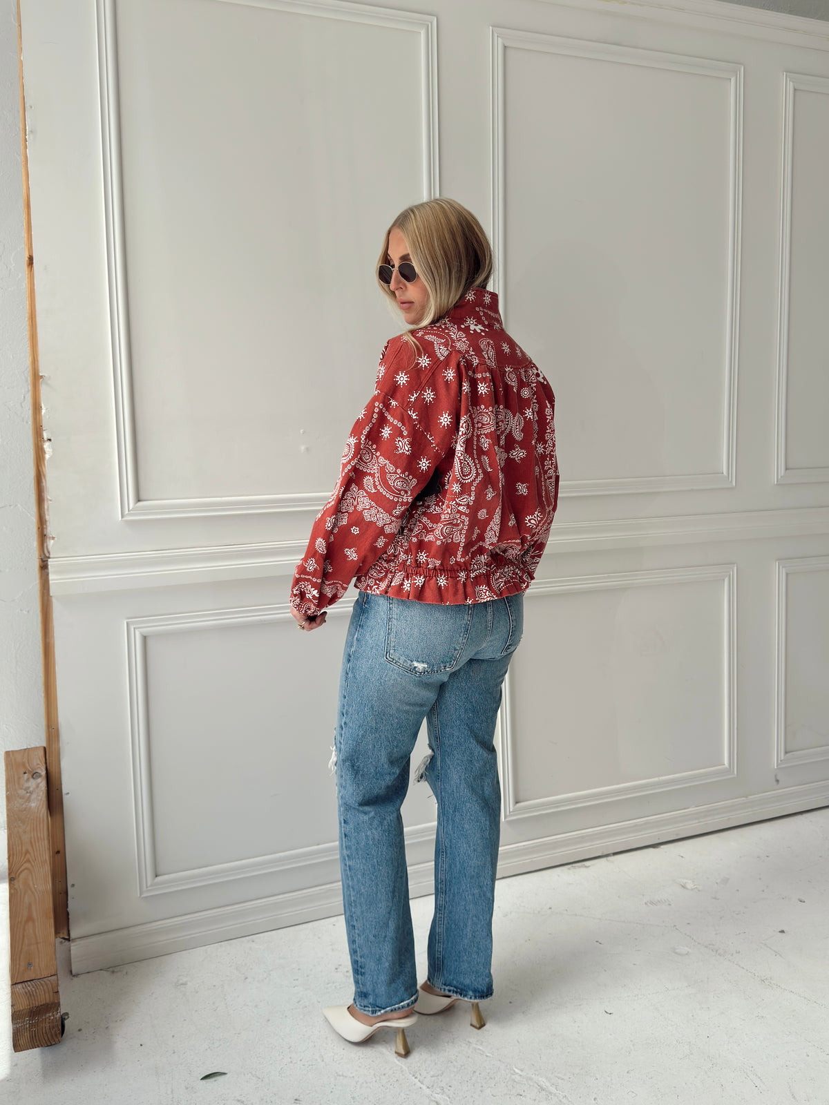 Chloe Bandana Print Bomber Jacket
