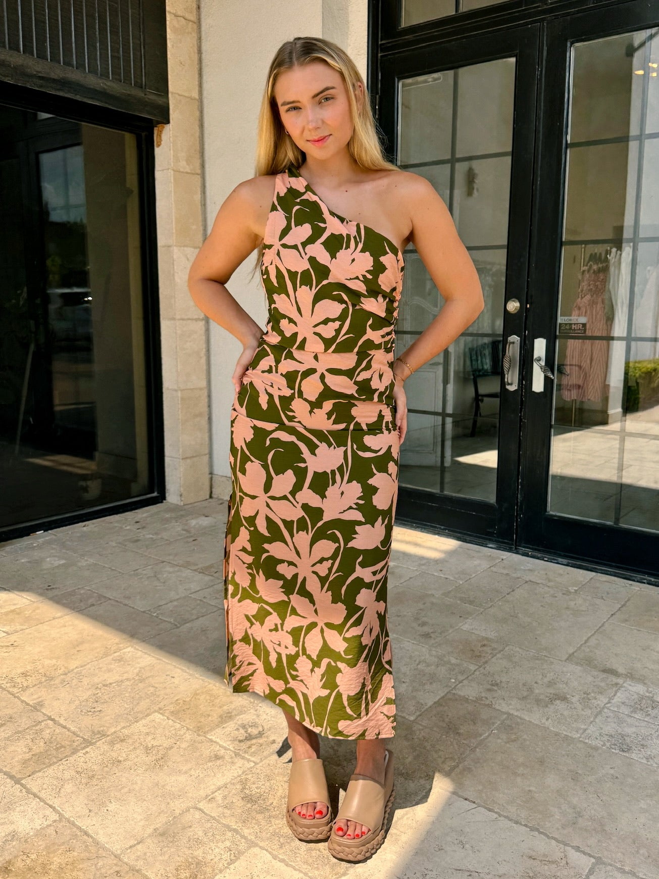 Falling For You One Shoulder Dress