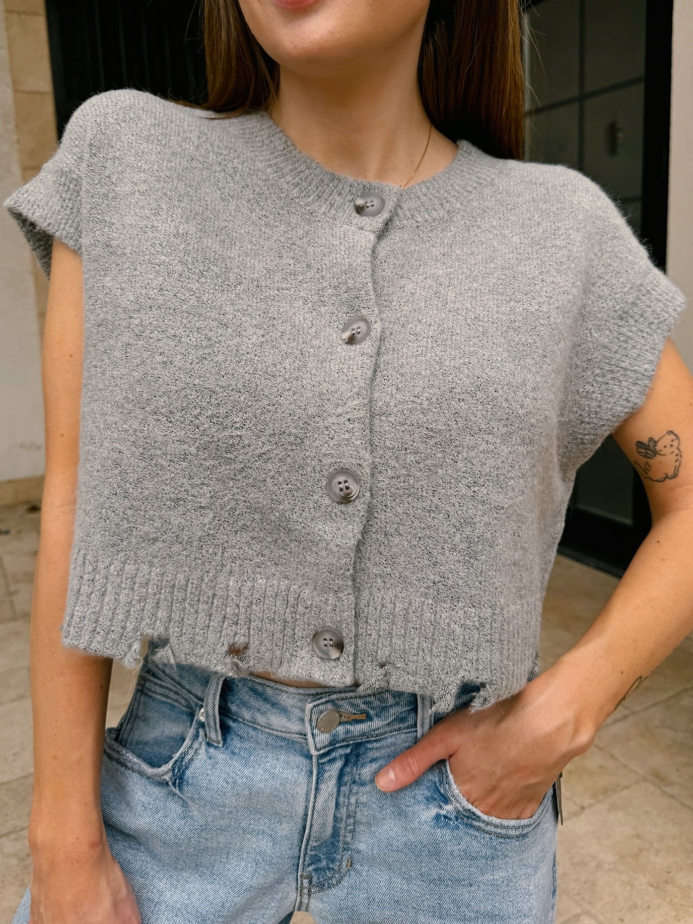 Boxy Button Down Sweater