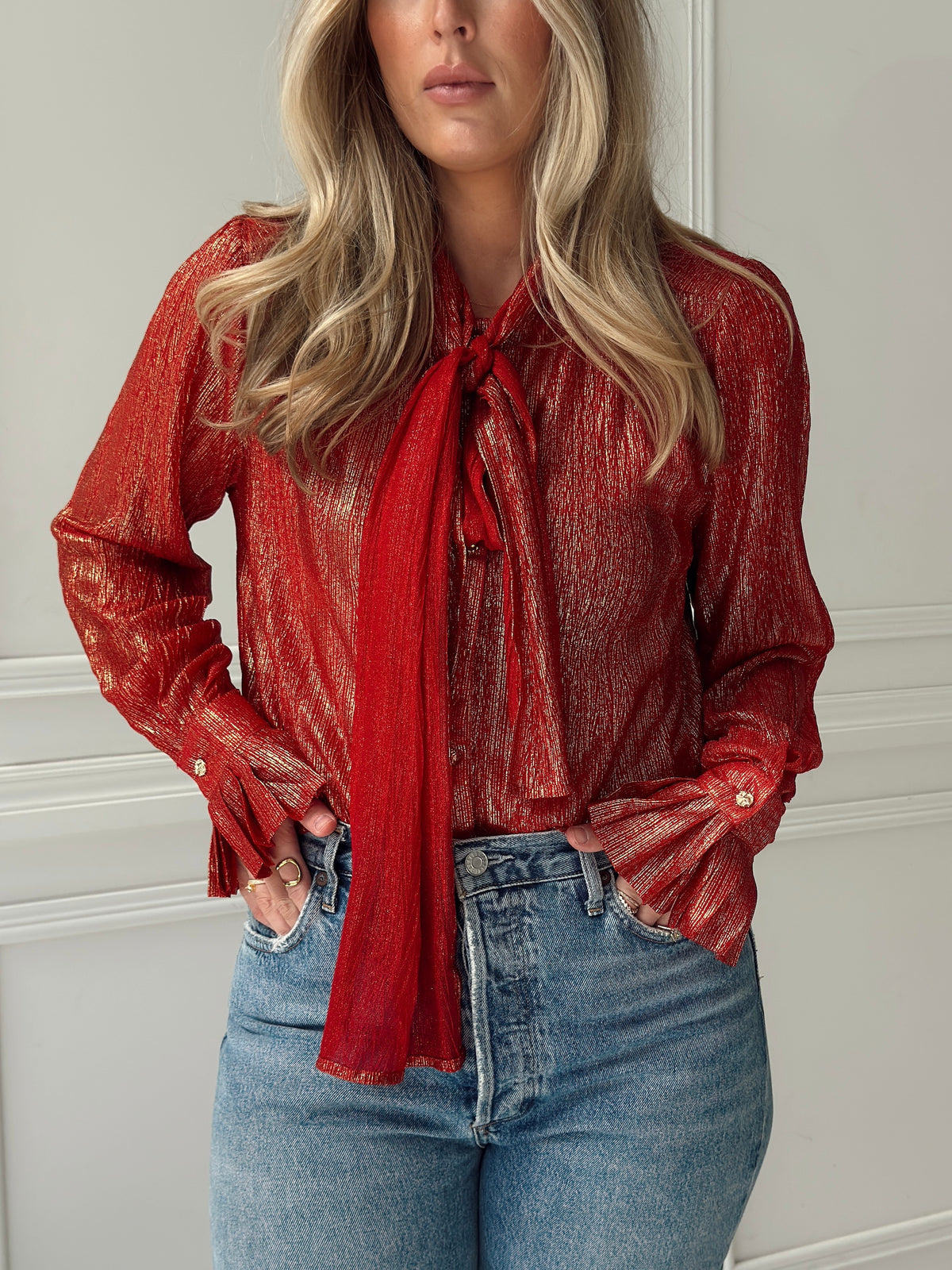 Lilly Red Tie Top