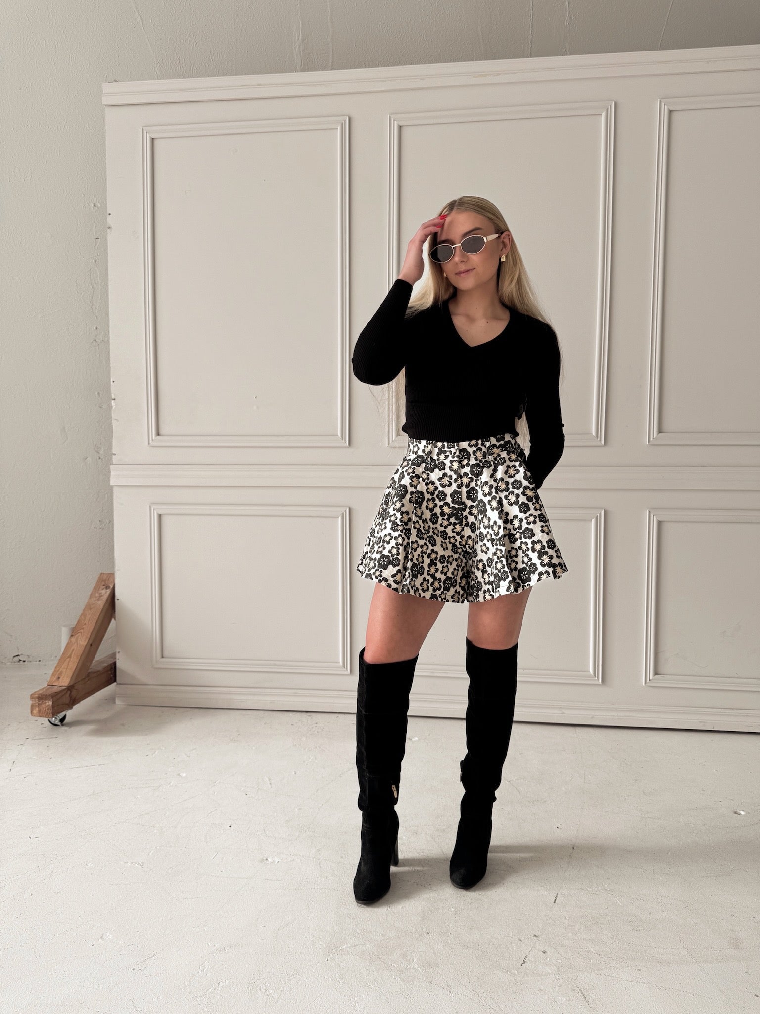 Meet Me in Santorini Black Jacquard Short