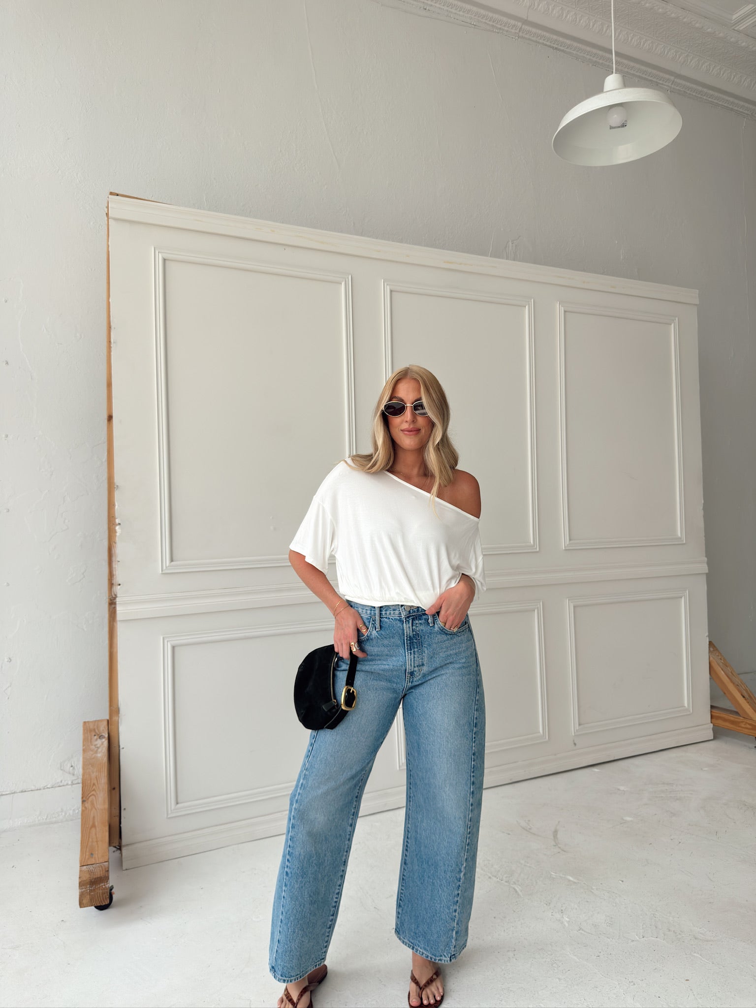Jules Ruched Waist Top - Ivory