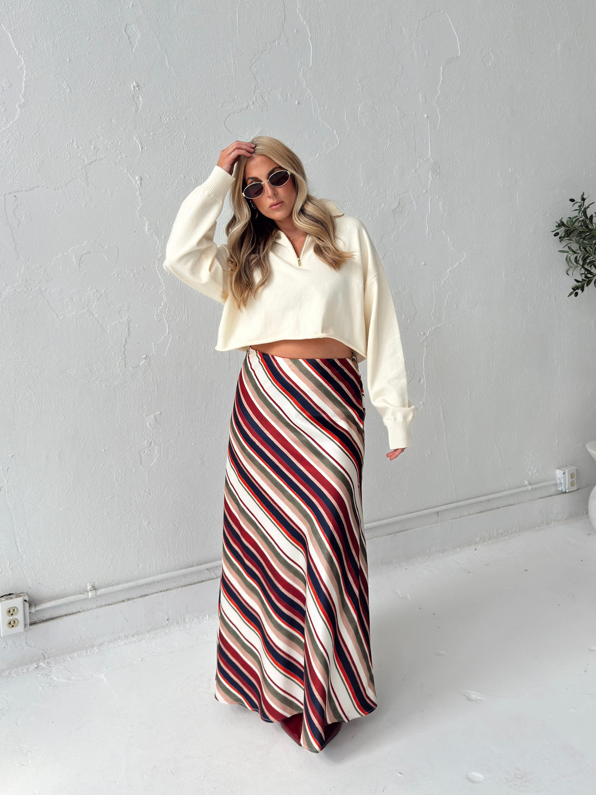 Pre-Order Dani Diagonal Stripe Maxi Skirt (restock eta 10/19)
