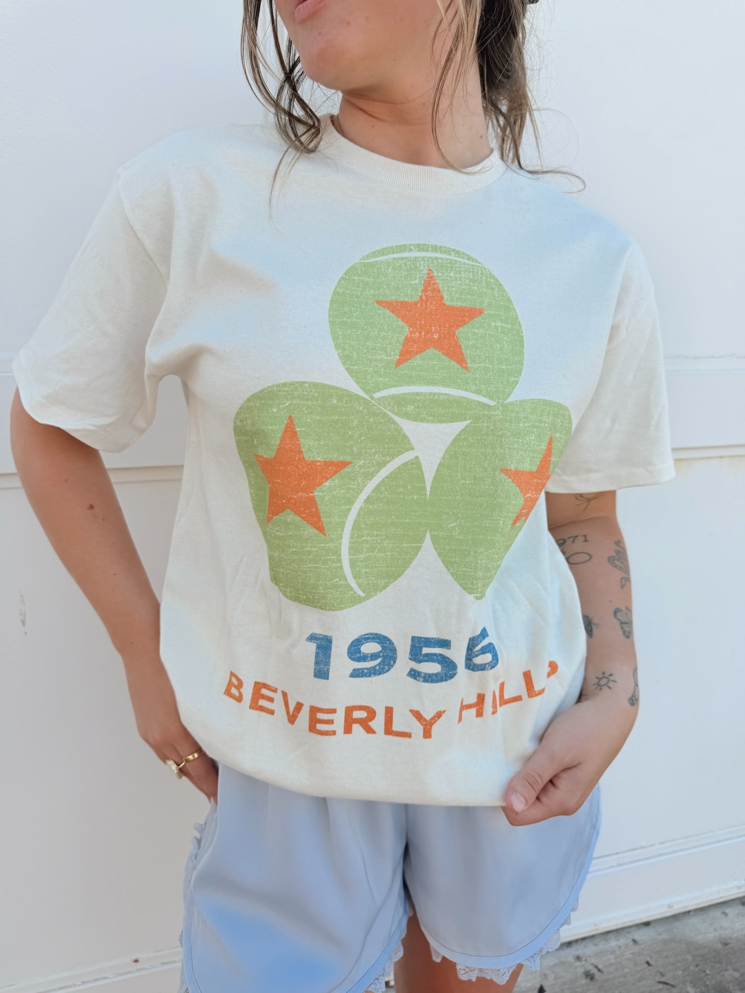 Beverly Hills Tennis Club Oversized Graphic Tee