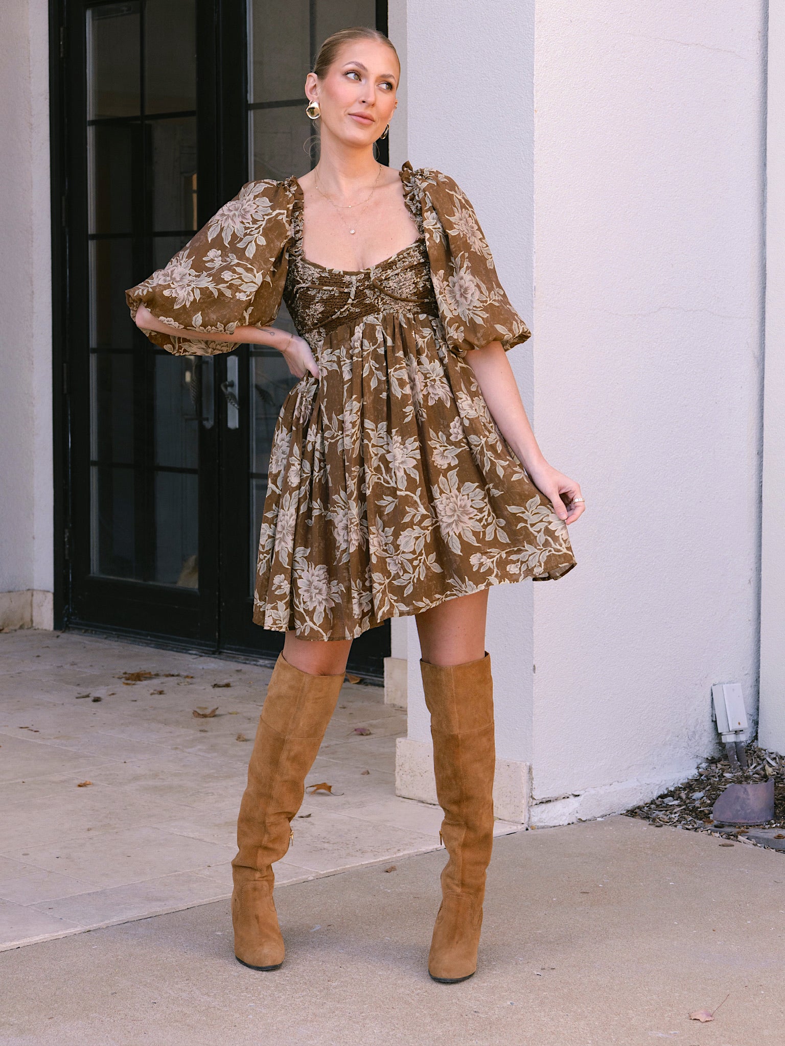 Brown Floral Mini