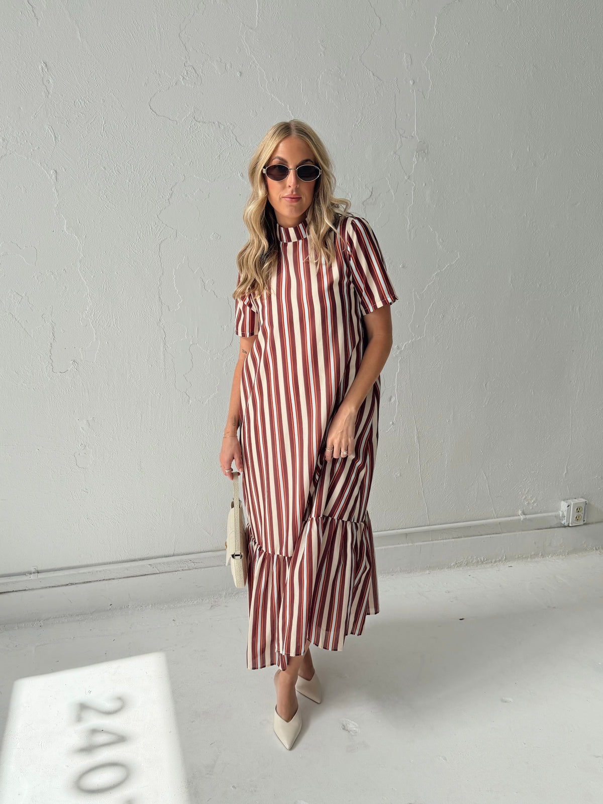 Parker Striped Tie Back Maxi Dress