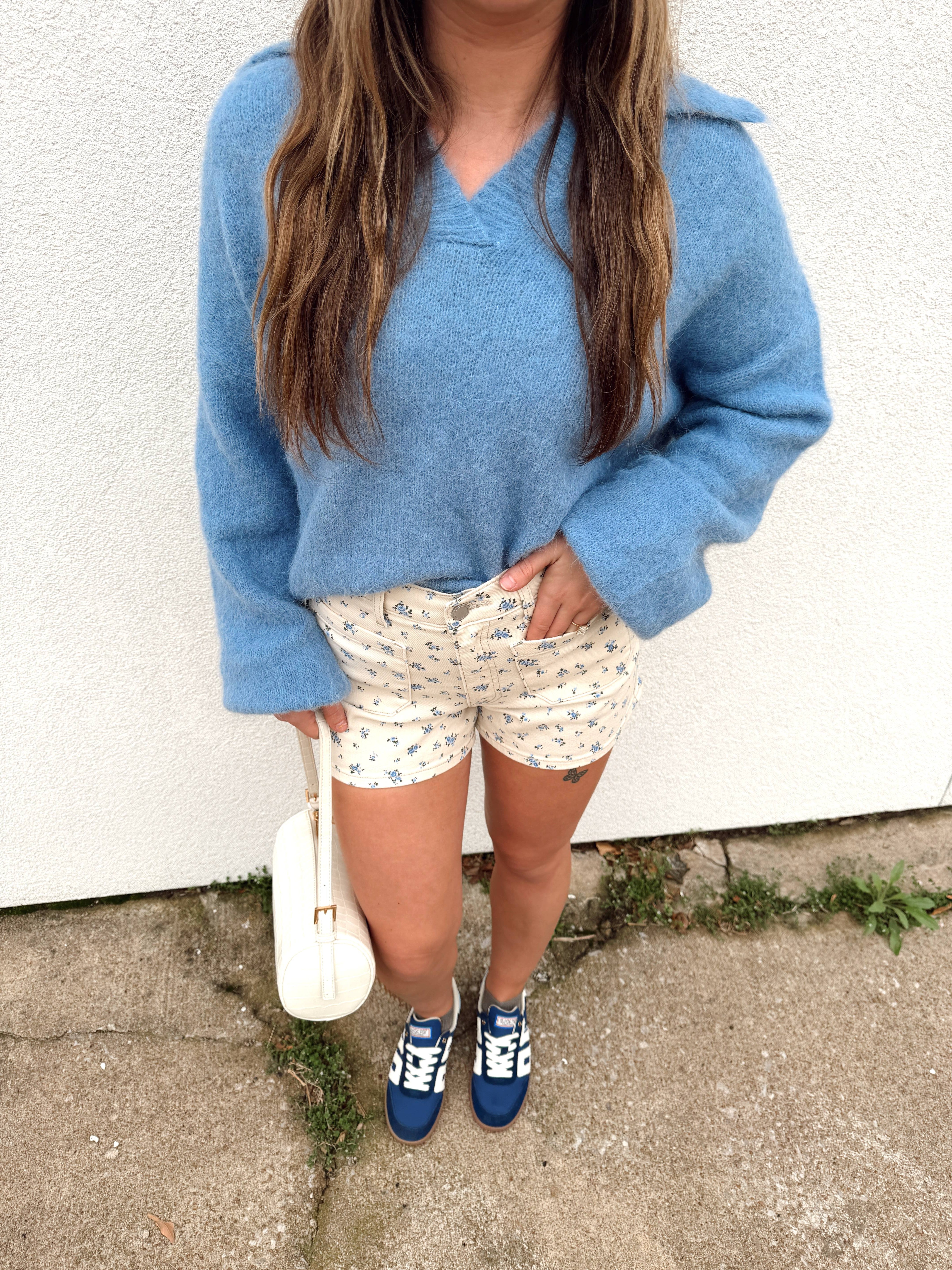 Vintage Floral Denim Short