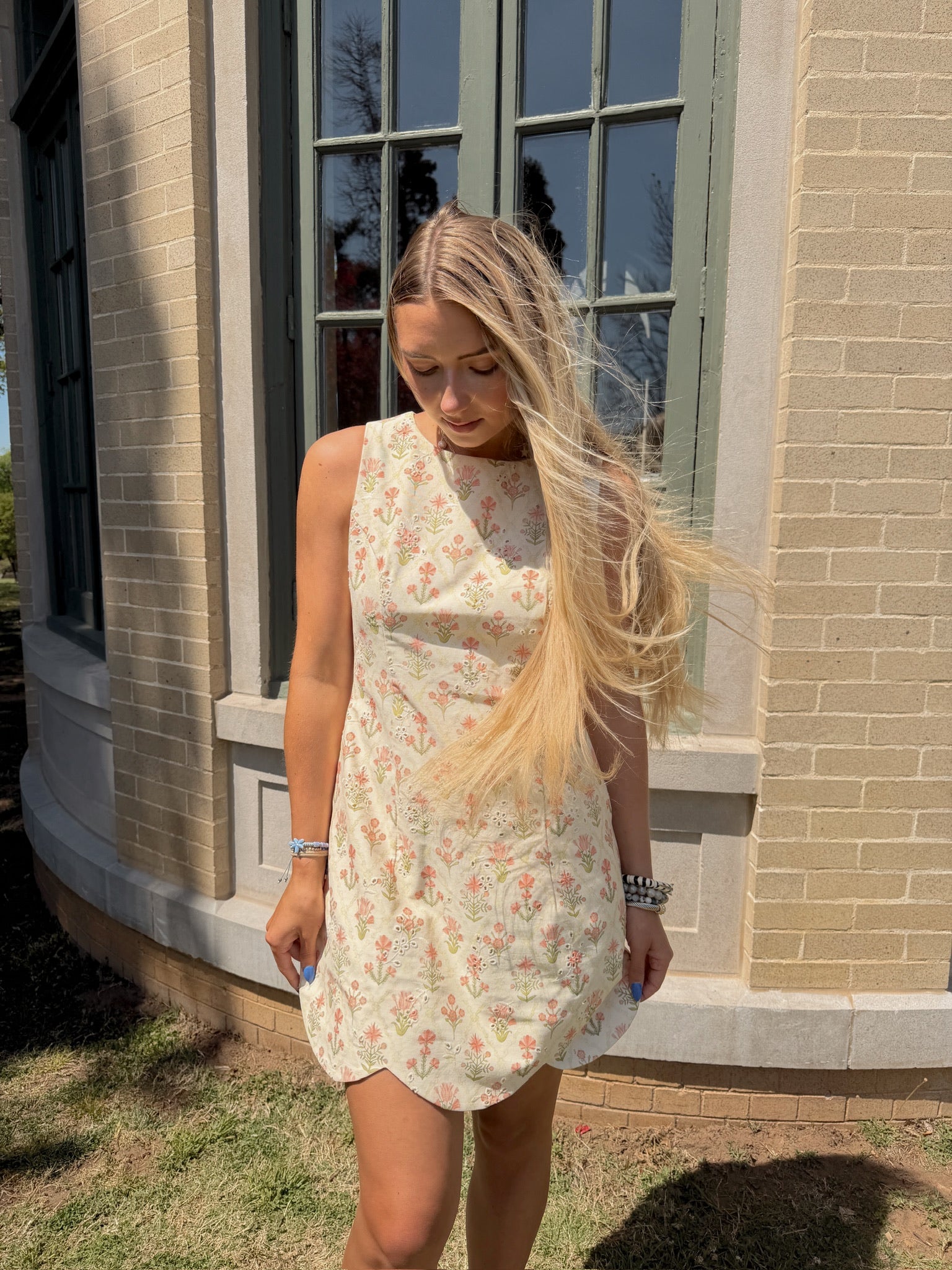 Mary Mini Dress With Scallop Hem