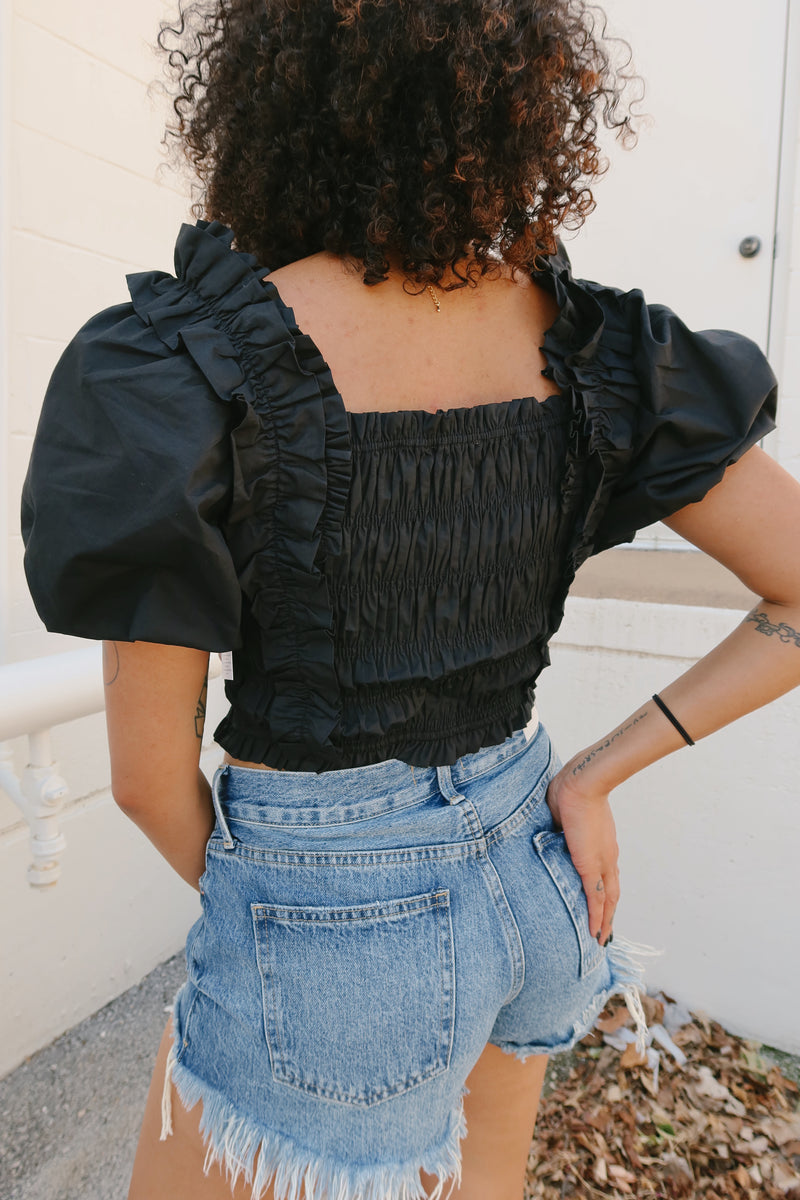 Buddylove Tandy Puff Sleeve Top - Black