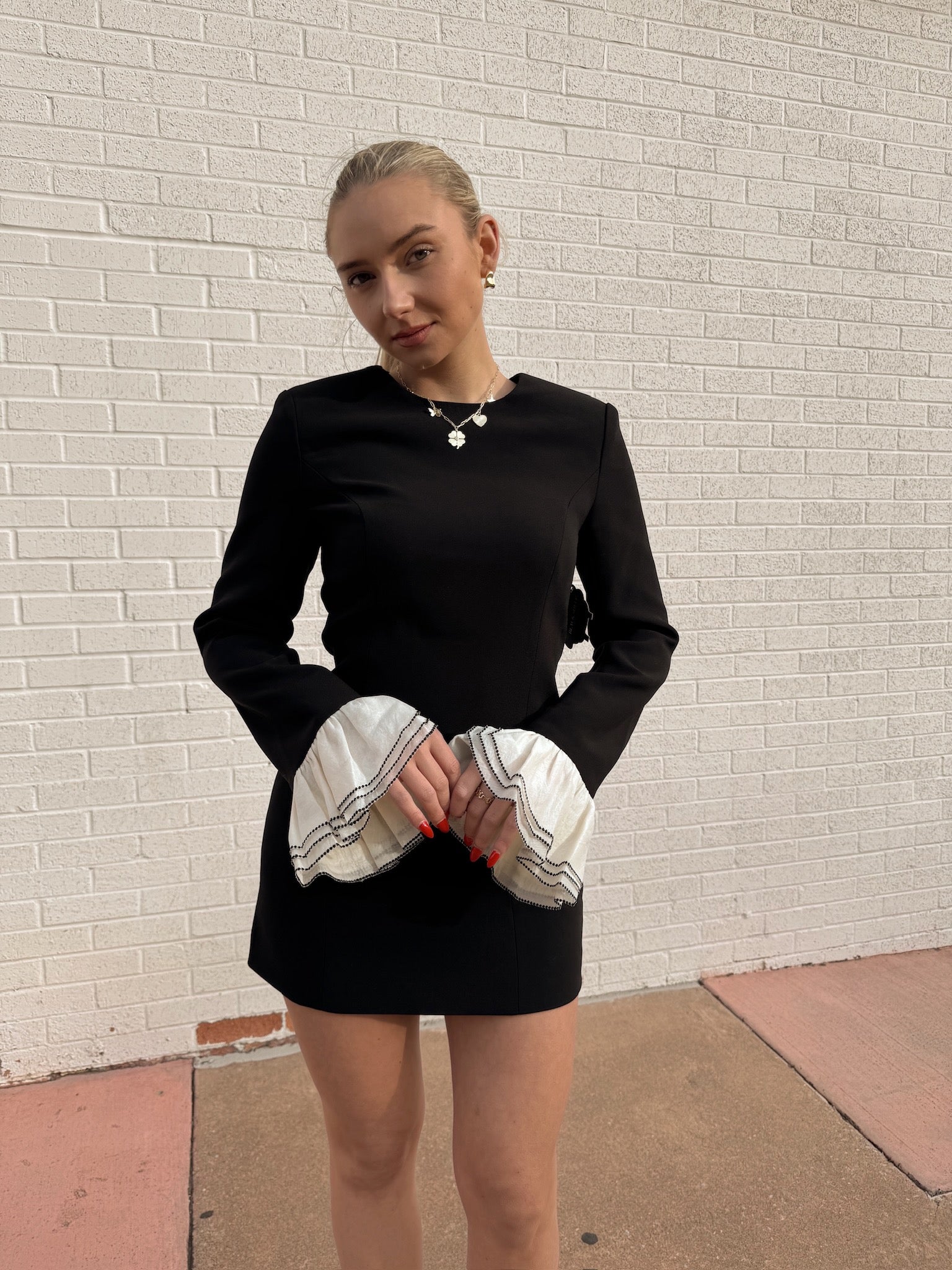 Endless Rose Ruffle Detailed Long Sleeve Mini