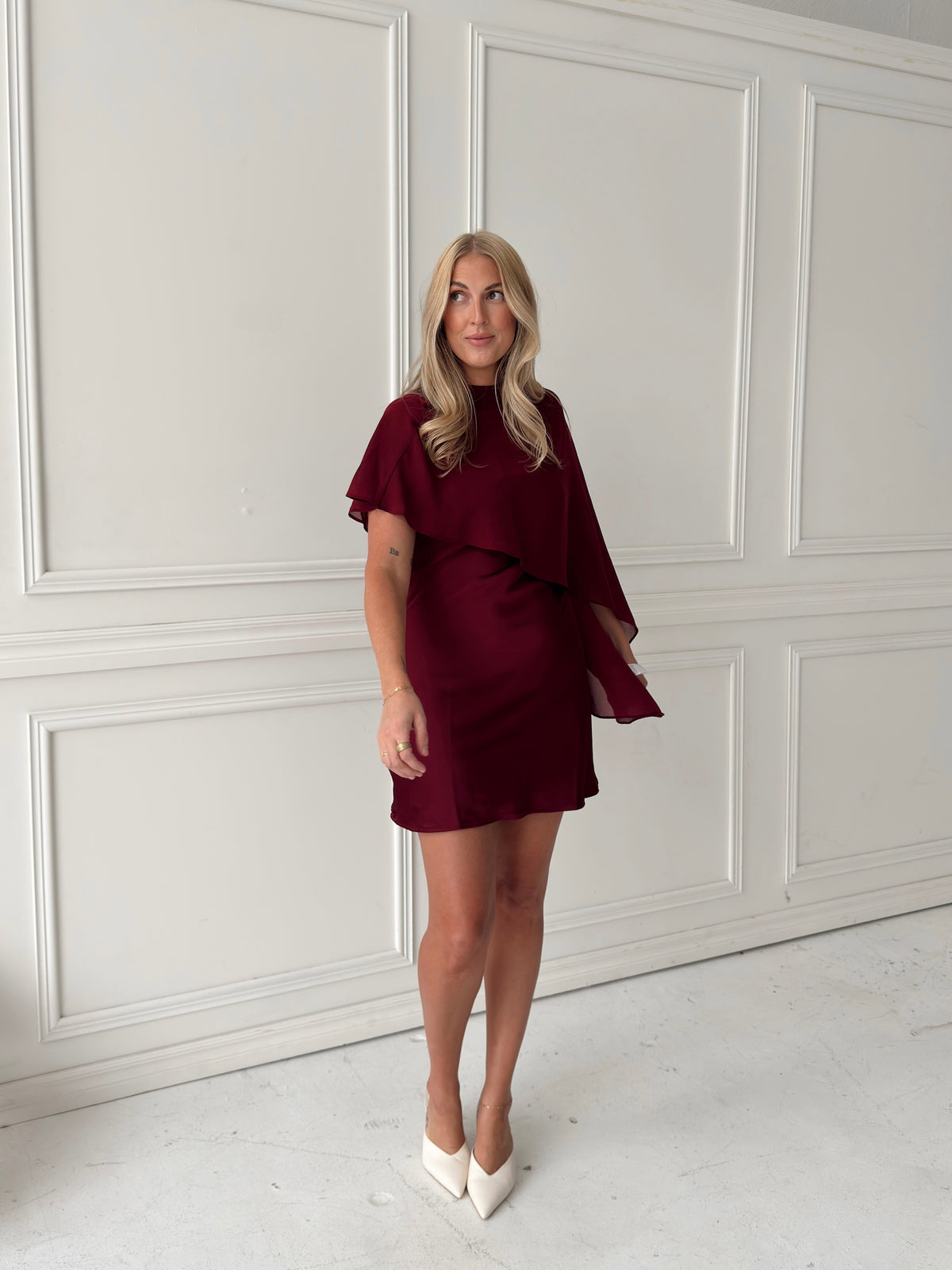 Caysie Sheer Cape Mini Dress