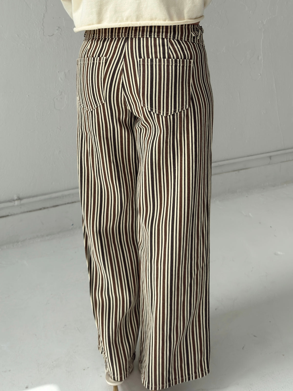 Britt Low Rise Buckle Stripe Pants