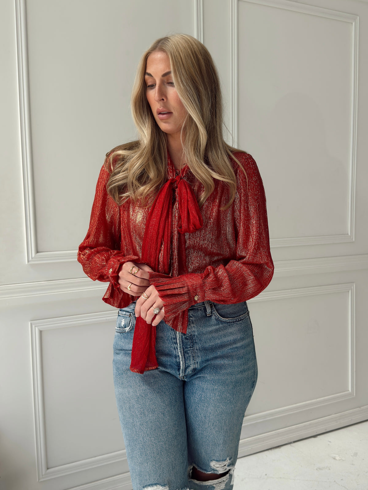 Lilly Red Tie Top