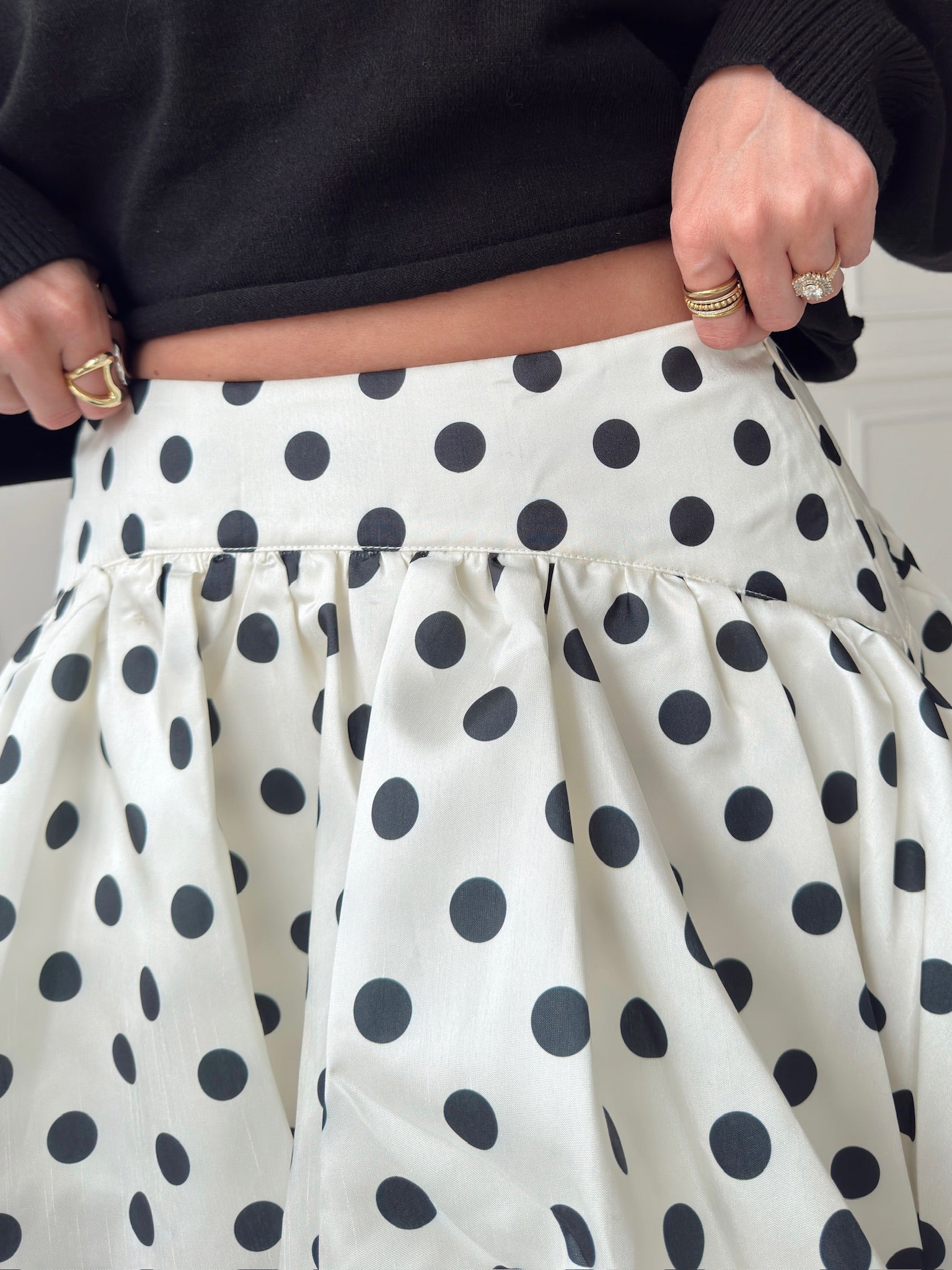 Paige Polka Dot Bubble Skort - Ivory