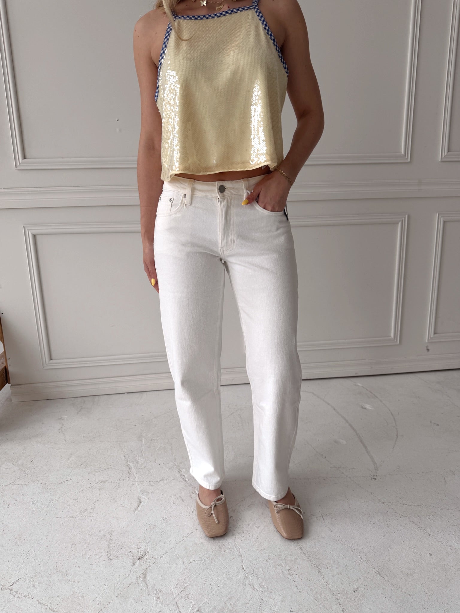 Weekender White Barrel Denim