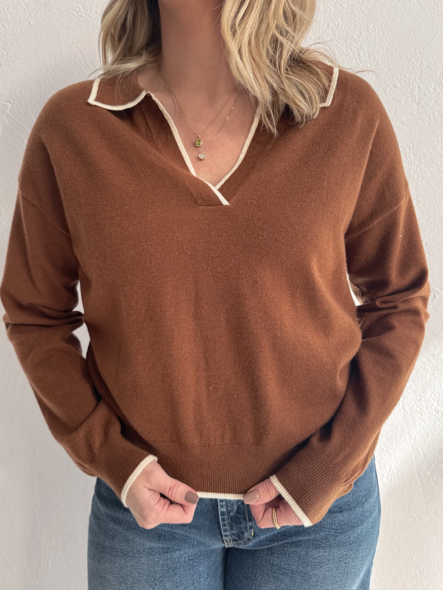 Frnch Triolet Marron Glace Sweater