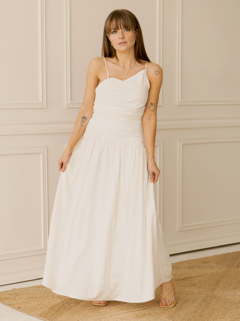 Alys Asymmetrical Ivory Maxi